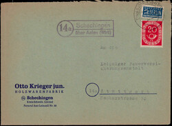 Schechingen über Aalen (Württ)  W-7080,  violetter Landpost R2 klar ...