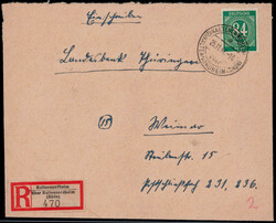 84 Pf. Ziffern als EF. auf Reco.-Brief  "KALTENSUNDHEIM ÜBER ...