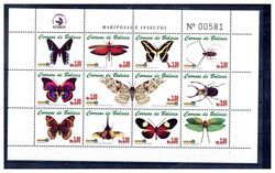 Schmetterlinge 2002 im ** Zusammendruckbogen  (26,-)