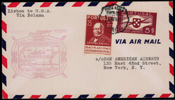 Erstflugbrief  "LISSABON - BOLAMA"  6.2.41 mit entspr. Cachetstempel