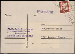 50 Pf. Goethe als EF. auf portogerechter DS  251-500 gr.  ...