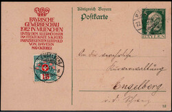 5 Pf. Luitpold-Auslands-GA mit Stegstempel  "MÜNCHEN" 1912 nach ...