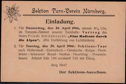 2 Pf. Rauten-Orts-GA 1906 mit rks. Zudruck  "Einladung Sektion ...