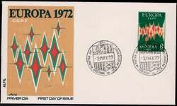 8 Pta. Europa 1972 auf illustriertem FDC  (100,-)