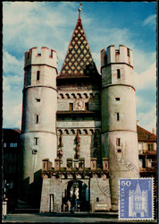 50 C. Spalentor / Zürich auf farbiger Maxikarte