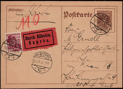 30 g. Trachten als Zfr. auf 12 g. Express-Orts-GA mit Stegstempel  ...