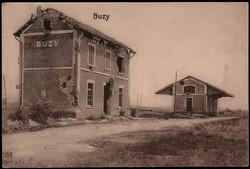 Buzy,  zerstörter Bahnhof 1916 per Feldpost befördert  I-II