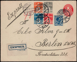 20 Ö. Christian X. nebst vier Ziffernwerten als Zfr. auf 10 Ö. ...