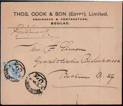 1 P. Sphinx als EF. auf Auslandsbrief mit K1  "BOULAC-CAIRO" 1904 ...