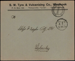 "WINDHOEK",  Stegstempel nebst K1  "T 1 D" auf unfrankiertem und mit ...