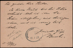 1/2 P. Georg V. als Zfr. auf 1 P. GA mit K2  "OMARURU" 1923 nach ...