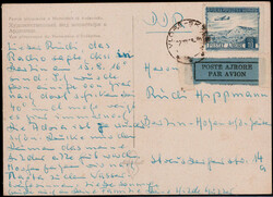 10 L. Landschaften 1950 als EF. auf Lupo.-Auslands-Postkarte  "VLORE" ...