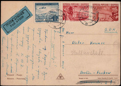 10 L. Landschaften 1950 nebst 0.50 und 3 L. Wiederaufbau 1953 auf ...