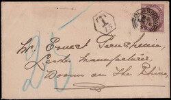 1 P. Victoria 1881 als EF. auf unterfrankiertem Auslandscouvert ...