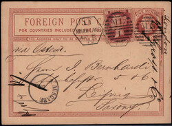 1 P. Victoria 1858 als Zfr. auf farb.- und wertstufengleicher 1 P. ...