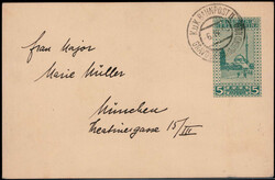 "GRAVUSA - SARAJEVO",  Bahnpost-Stegstempel klar auf 5 H. Auslands-GA ...