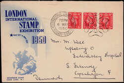 1 P. George VI. (3) auf illustriertem Auslandscouvert mit SST ...