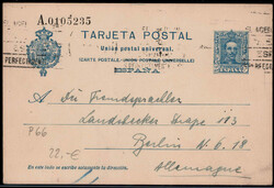 25 C. Alfons Auslands-GA mit Rollstempel  "BARCELONA" nach Berlin