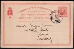 10 Bit. Friedrich VIII.-Auslands-GA mit K1  "CHRISTIANSTED" 1909 nach ...