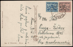 25 C. und 50 C. Papst Pius 1929 auf Auslands-Postkarte 1931 nach Prag