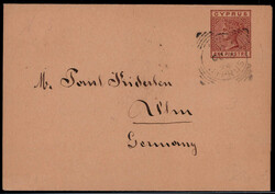 1 Pia. Viktoria-Auslands-Streifband 1894 nach Ulm