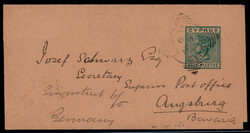 1/2 Pia. Viktoria-Auslands-Streifbandsendung  "LARNACA" 1894 nach ...