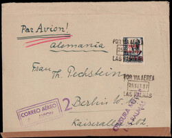 50 C. + 1.25 Pta.  10.Ausgabe 1937 als EF. auf Lupo ...