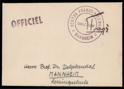Mannheim  W-6800,  K2  "CENTRE FRANCO ALLEMAND LE DIRECTEUR MANNHEIM" ...