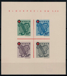 Rot-Kreuz-Block 1949 * wie verausgabt ohne Gummi  (110,-)