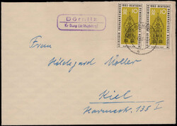 Dörnitz Kr. Burg (Bz. Magdeburg)  O-3271,  violetter Landpost R2 ...