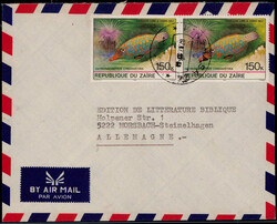 150 K. Tropische Fische 1980 (2) als MEF. auf Lupo.-Auslandsbrief ...