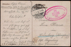 Königshütte (Oberschl.) f , Stegstempel nebst rotem Ovalstempel  ...