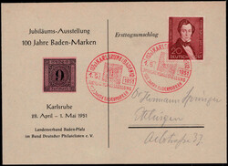 20 Pf. Lortzing als EF. auf Couvert mit rotem SST  "KARLSRUHE 100 ...