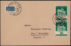 10 +5 P. Berlin-Hilfe gez.11 : 11 1/2 (2) als MEF. auf portogerechtem ...