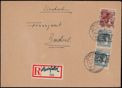 60 Pf. Netz.- und 12 Pf. Bandaufdruck (2) auf portogerechtem Reco ...