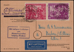 Leipziger Frühjahrsmesse 1950 kpl. auf Blankokarte mit R4  "MIT ...
