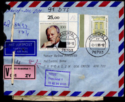 700 Pf. SWK aus der Bogenecke nebst 100 Pf. Brandt auf Lupo ...