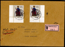 400 Pf. Kaiser Friedrich II 1994,  zwei Bogenecken, einmal mit ...