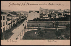 20 C. Carlos in MIF. mit 2 1/2 R. Azoren auf Auslands-AK  "RUA DO ...