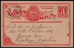 3 C. Ziffern-Auslands-GA aus Punta Arenas mit Transit K1  "PANAMA" ...