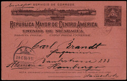 3 C. Wappen Auslands-GA  "CORINTO" 1898 nach Hamburg