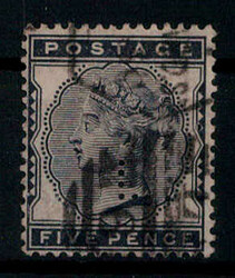 5 P. Freim. 1881, sauber gezähntes, gestempeltes Stk. mit Perfin ...