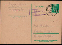 Skaska über Kamenz (Sachs)  O-8290,  violetter Landpost R2 klar auf ...