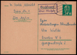 Großkagen über Meißen  O-8250,  aptierter violetter Landpost R2 ...