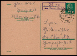 Oßling über Kamenz (Sachs)  O-8290,  violetter Landpost R2 klar auf ...