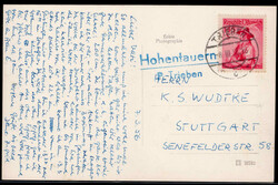 "HOHENTAUERN P. TRIEBEN",  blauer PHST L2 klar auf Postkarte 1956 ...