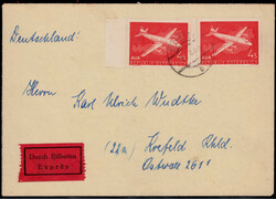 4 S. Austrian Airlines 1958 (2) als MEF. auf Expressbrief  "SEEBODEN" ...