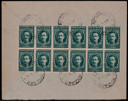 25 St. Freim. 1922 (12) als Massen-MEF. auf Auslandsbrief  "BREZNIK" ...