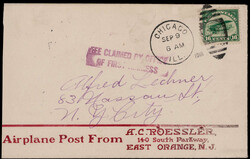 16 C. Eröffnung der Postfluglinie New York - Philadelphia - ...