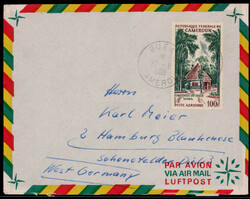 100 Fr. Jagdhütte 1966 als EF. auf Lupo.-Auslandsbrief  "BUEA" 1966 ...
